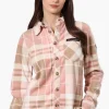 Canada Weather Gear Fleece Plaid Button Up Shirt - Pink