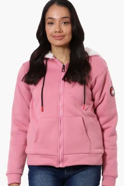 Canada Weather Gear Fleece Lined Zip Up Hoodie - Pink