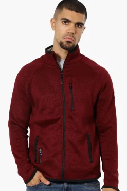 Canada Weather Gear Fleece Full Zip Lightweight Jacket - Burgundy