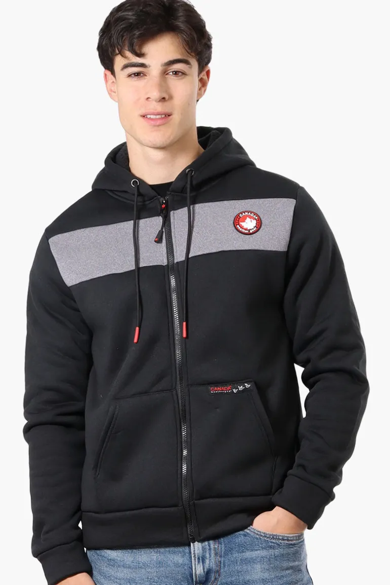 Canada Weather Gear Fleece Lined Zip Up Hoodie - Black