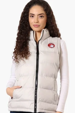 Canada Weather Gear Fleece Lined Collar Bubble Vest - Stone