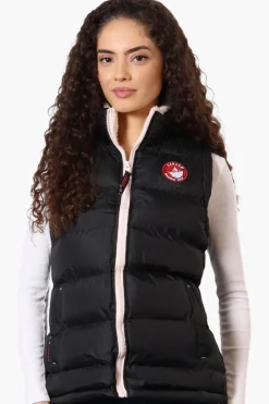Canada Weather Gear Fleece Lined Collar Bubble Vest - Black