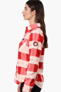 Canada Weather Gear Fleece Plaid Button Up Shirt - Red