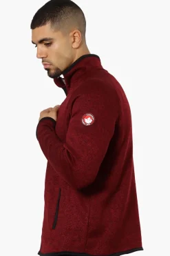 Canada Weather Gear Fleece Full Zip Lightweight Jacket - Burgundy