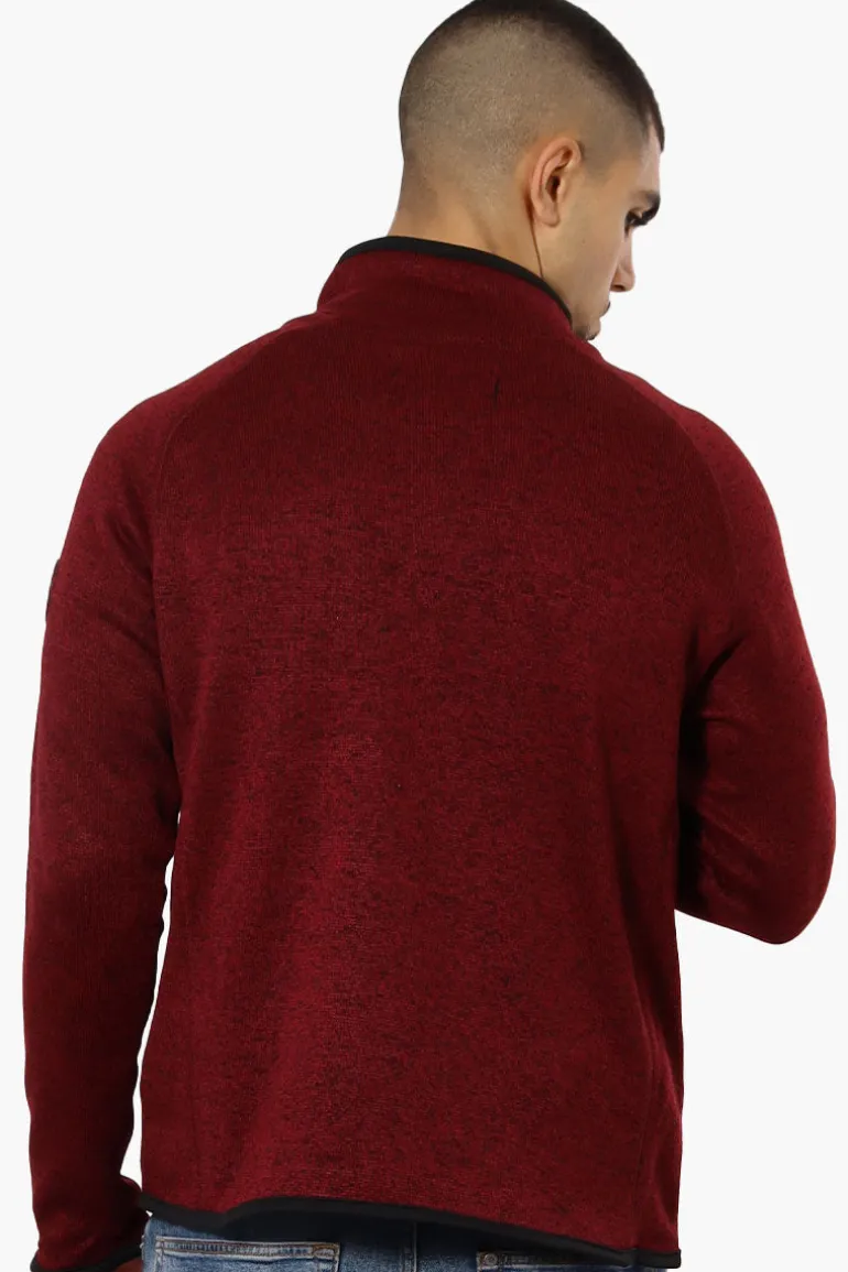 Canada Weather Gear Fleece Full Zip Lightweight Jacket - Burgundy