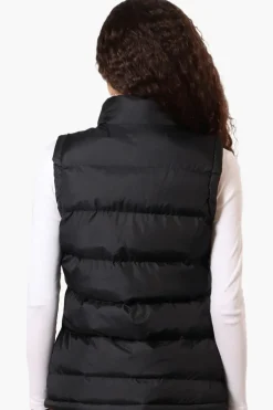 Canada Weather Gear Fleece Lined Collar Bubble Vest - Black