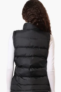 Canada Weather Gear Fleece Lined Collar Bubble Vest - Black