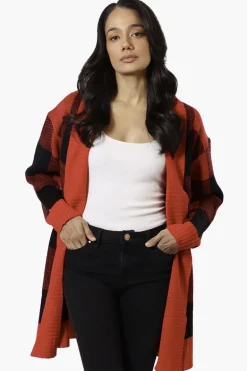Canada Weather Gear Fold Over Wrap Cardigan - Red