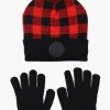 Canada Weather Gear Gloves Pom Pom Hat Set - Red