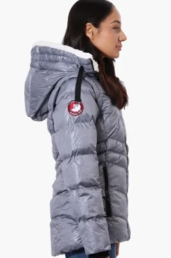 Canada Weather Gear Grid Pattern Zip Off Sleeve Bomber Jacket - Grey