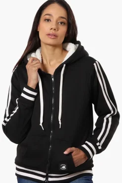 Canada Weather Gear Hooded Sherpa Lined Lightweight Jacket - Black
