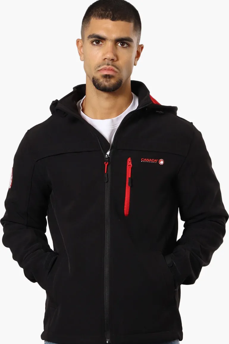 Canada Weather Gear Hooded Fleece Lined Lightweight Jacket - Black