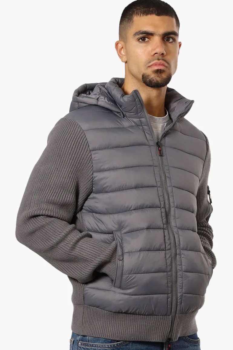 Canada Weather Gear Hooded Sweater Knit Lightweight Jacket - Grey