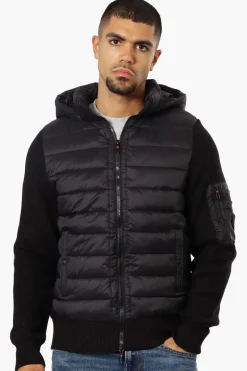 Canada Weather Gear Hooded Sweater Knit Lightweight Jacket - Black