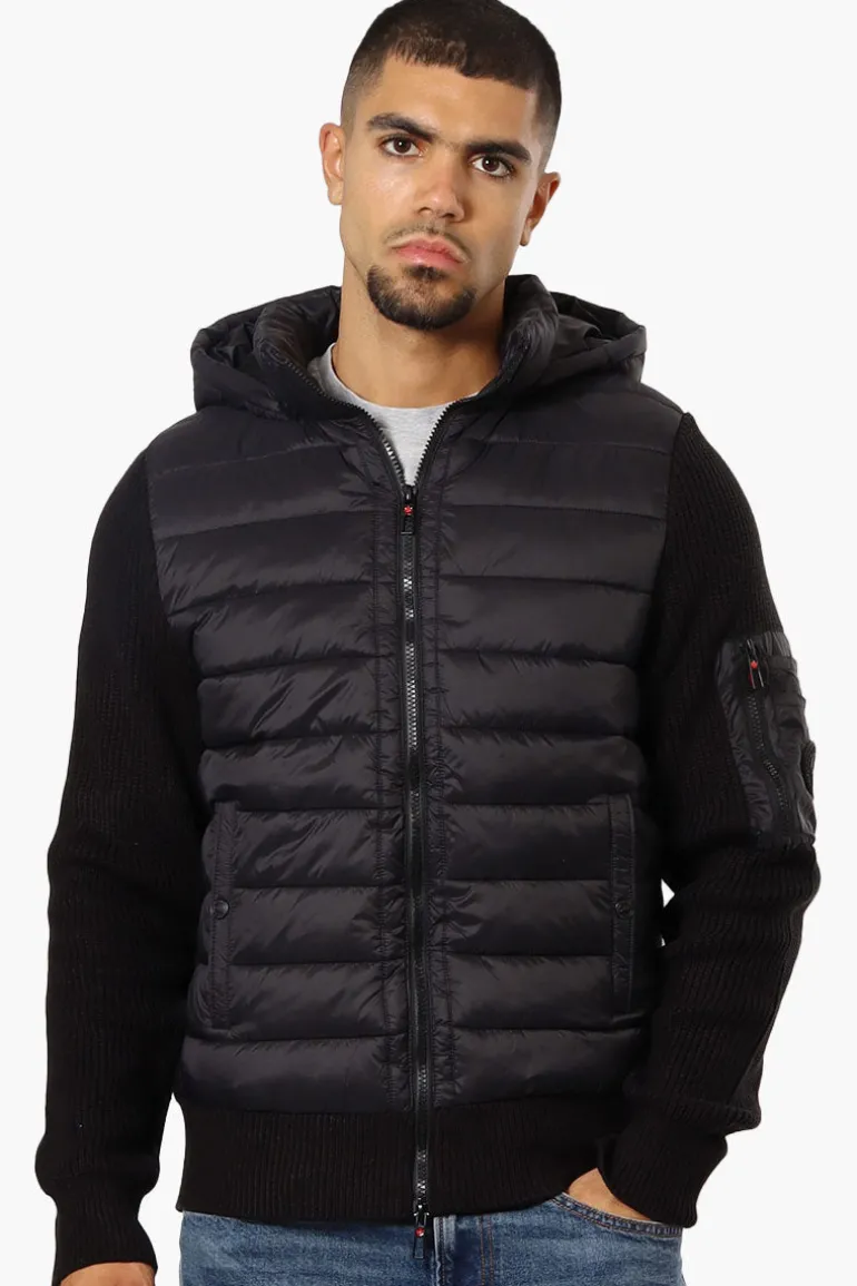 Canada Weather Gear Hooded Sweater Knit Lightweight Jacket - Black