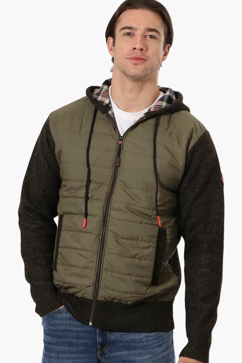 Canada Weather Gear Hooded Fleece Lined Lightweight Jacket - Olive