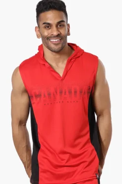Canada Weather Gear Hooded Muscle Tee - Red
