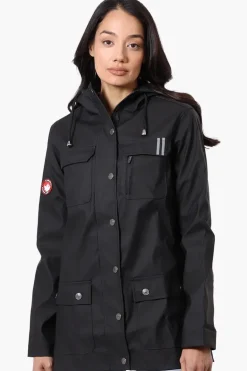 Canada Weather Gear Hooded Soft Shell Lightweight Jacket - Black