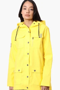 Canada Weather Gear Hooded Soft Shell Lightweight Jacket - Yellow
