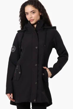 Canada Weather Gear Hooded Soft Shell Lightweight Jacket - Black