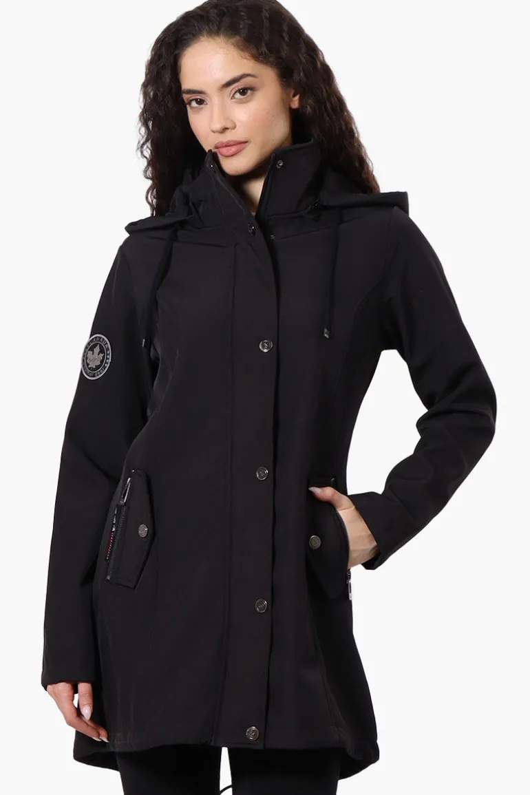Canada Weather Gear Hooded Soft Shell Lightweight Jacket - Black
