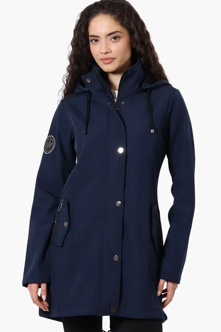 Canada Weather Gear Hooded Soft Shell Lightweight Jacket - Navy