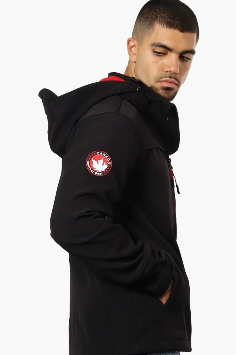 Canada Weather Gear Hooded Fleece Lined Lightweight Jacket - Black
