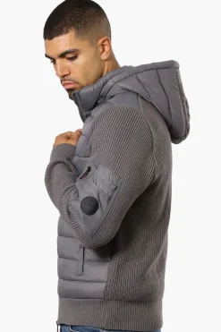 Canada Weather Gear Hooded Sweater Knit Lightweight Jacket - Grey