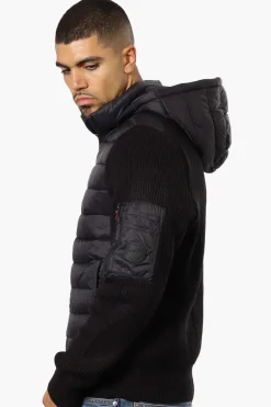 Canada Weather Gear Hooded Sweater Knit Lightweight Jacket - Black