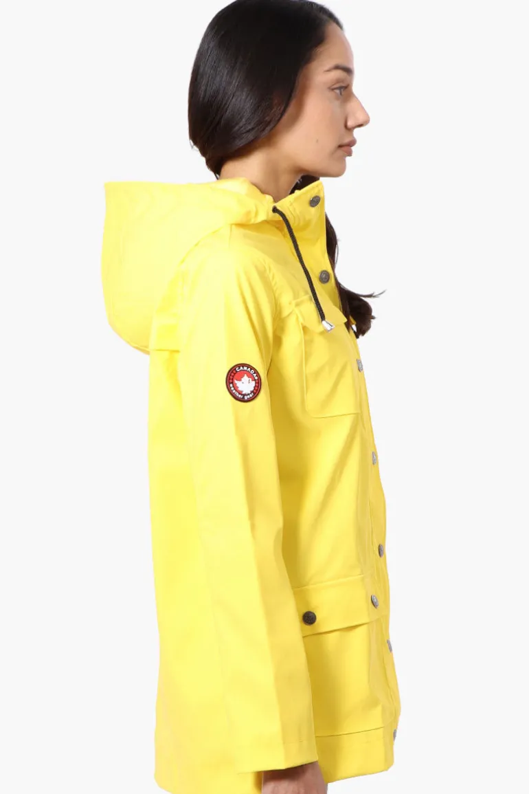 Canada Weather Gear Hooded Soft Shell Lightweight Jacket - Yellow