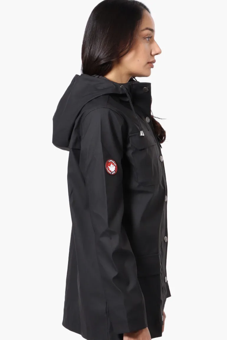 Canada Weather Gear Hooded Soft Shell Lightweight Jacket - Black