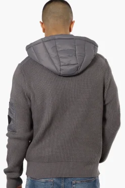 Canada Weather Gear Hooded Sweater Knit Lightweight Jacket - Grey