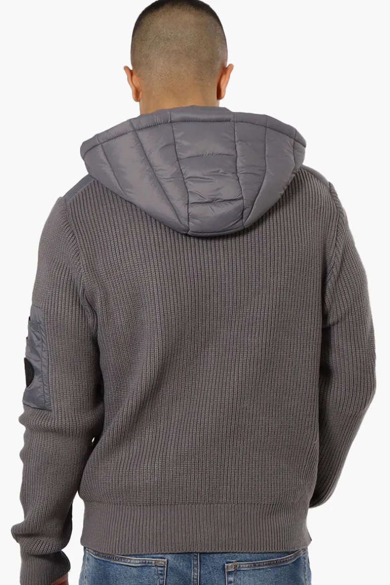 Canada Weather Gear Hooded Sweater Knit Lightweight Jacket - Grey