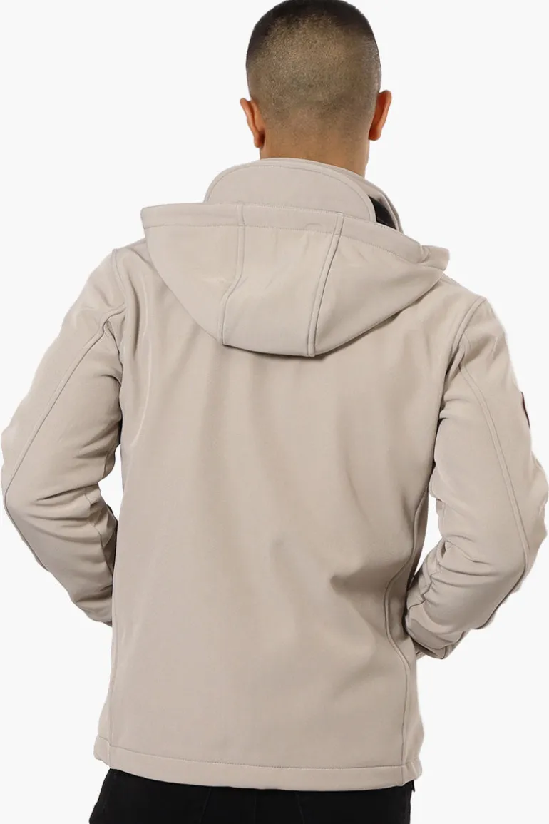 Canada Weather Gear Hooded Fleece Lined Lightweight Jacket - Stone