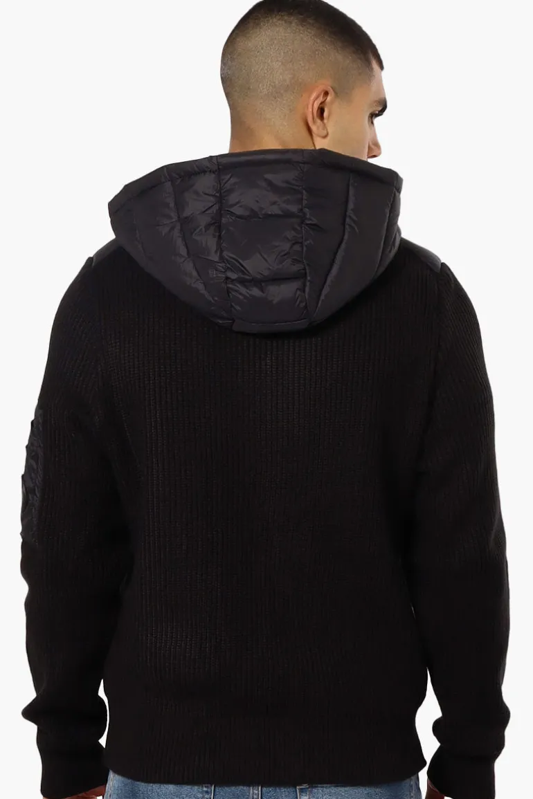Canada Weather Gear Hooded Sweater Knit Lightweight Jacket - Black