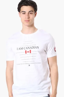 Canada Weather Gear I Am Canadian Print Tee - White