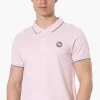 Canada Weather Gear Knit Striped Detail Polo Shirt - Blush