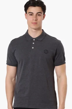 Canada Weather Gear Knit Striped Detail Polo Shirt - Grey