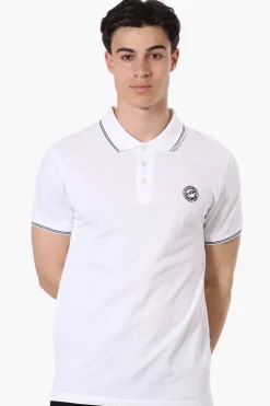 Canada Weather Gear Knit Striped Detail Polo Shirt - White