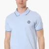 Canada Weather Gear Knit Striped Detail Polo Shirt - Blue
