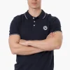 Canada Weather Gear Knit Striped Detail Polo Shirt - Navy