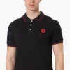 Canada Weather Gear Knit Striped Detail Polo Shirt - Black