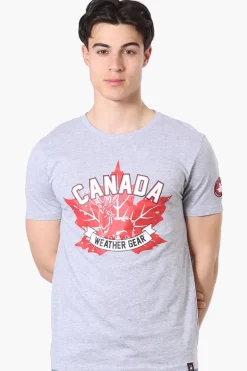 Canada Weather Gear Leaf Print Tee - Grey