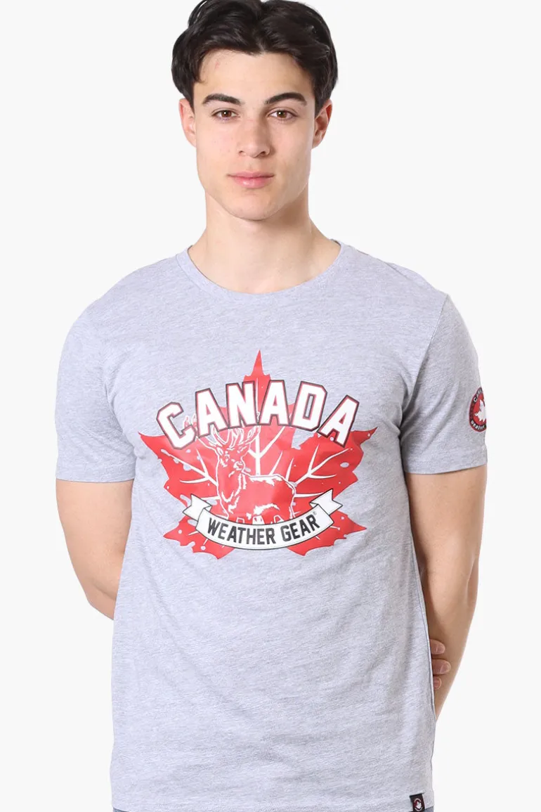 Canada Weather Gear Leaf Print Tee - Grey