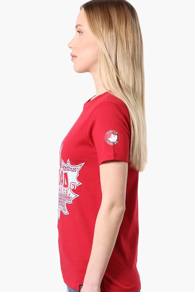 Canada Weather Gear Leaf Logo Print Tee - Red