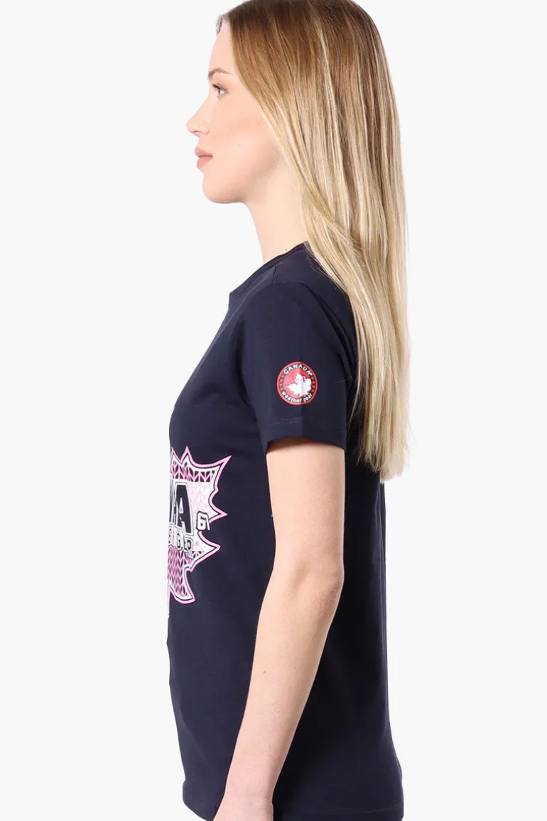 Canada Weather Gear Leaf Logo Print Tee - Navy