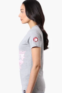 Canada Weather Gear Leaf Logo Print Tee - Grey