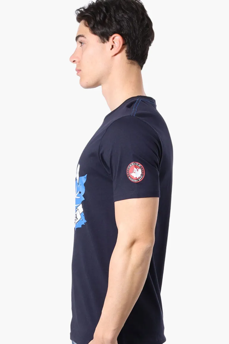 Canada Weather Gear Leaf Print Tee - Navy