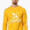 Canada Weather Gear Logo Sleeve Long Sleeve Top - Yellow