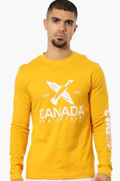Canada Weather Gear Logo Sleeve Long Sleeve Top - Yellow
